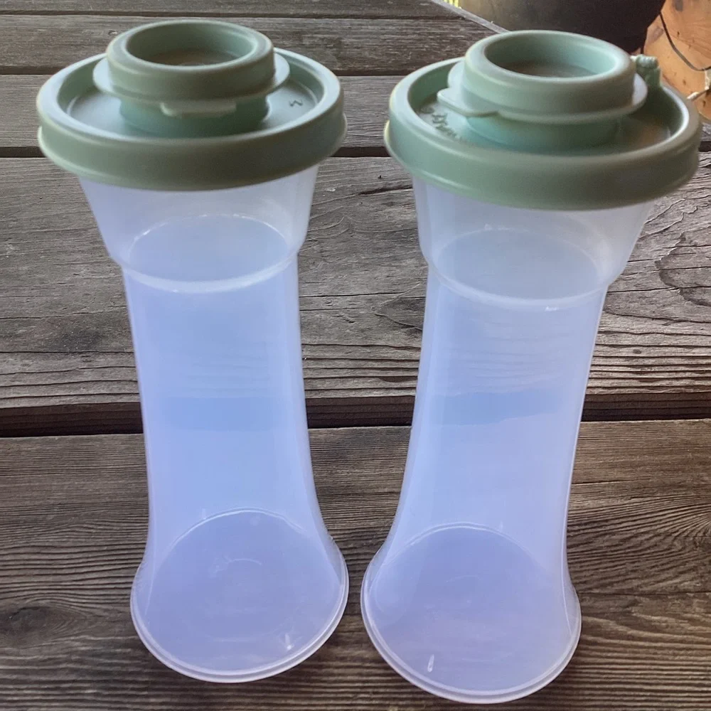 Tupperware Salt and Pepper Shakers - one set in Early Roots (green)